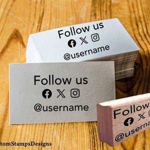 Follow Us Stamp, Social Media Stamp, Packaging Stamp, Personalised Social Media Stamp, Small Business Stamp