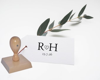 Personalised Initials and date rubber stamp, Heart design, Save the Date Stamp, Wedding favours, Guest gift, Party thank you tags, bags