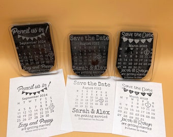 Personalised Wedding Calendar Stamp, Save the Date Stamp, Engagement Gift, Wedding Invitation Stamp