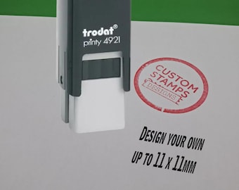 Sello autoentintable personalizado Trodat Printy 4921: hasta 11 x 11 mm, sello cuadrado pequeño para tarjetas de fidelidad, logotipo de la empresa, programa de recompensas para clientes