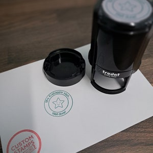 Sello de goma personalizado para profesor, autoentintable con nombre y frase personalizados