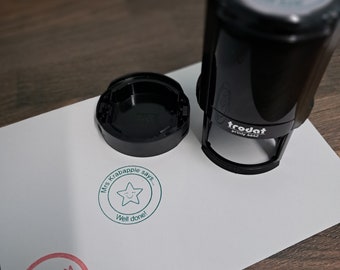 Sello de goma personalizado para profesor, autoentintable con nombre y frase personalizados