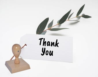Thank You Rubber Stamp / Choose from 3 sizes