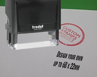 Sello de caucho autoentintable Trodat Printy 4915 personalizado (hasta 68 x 22 mm) con logotipo personalizado, empresa, garaje, dirección y nombre de la empresa