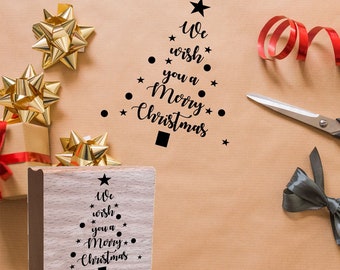 We Wish You A Merry Christmas Rubber Stamp