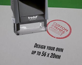 Personalised Trodat Printy 4913 Self Inking Rubber Stamp - Up to 56x 20mm - Customised Name, Address, Business stamp, your own logo /design
