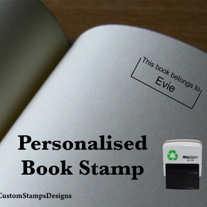 Personalised Book Stamp 'this Book Belongs To' Custom Stamp