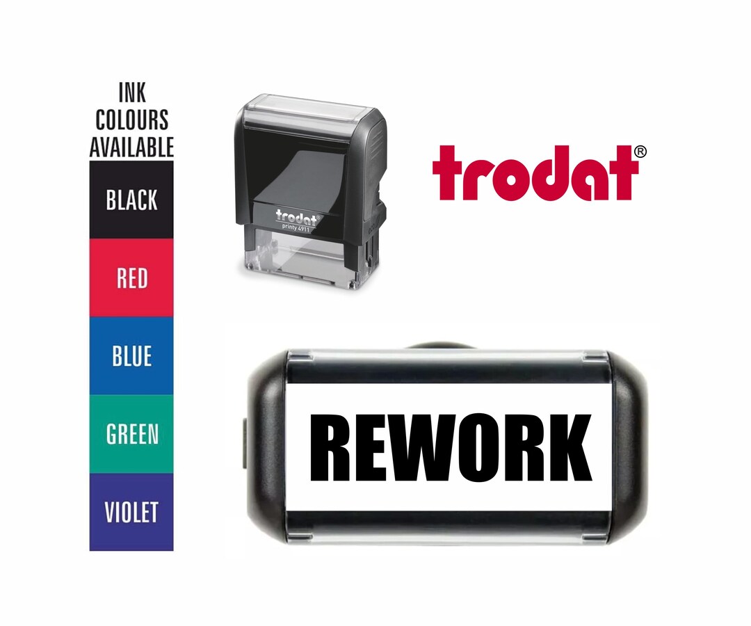 Stamp After Rework Rework Self Inking Rubber Stamp -trodat 4911 - 5 Ink Colours - Office ...
