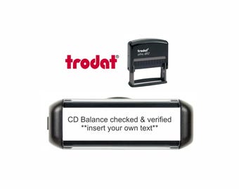 Personalised CD Balance Checked & Verified, Self Inking Rubber Stamp, Custom, Bespoke Name Stamp, Chemist Pharmacy stamper