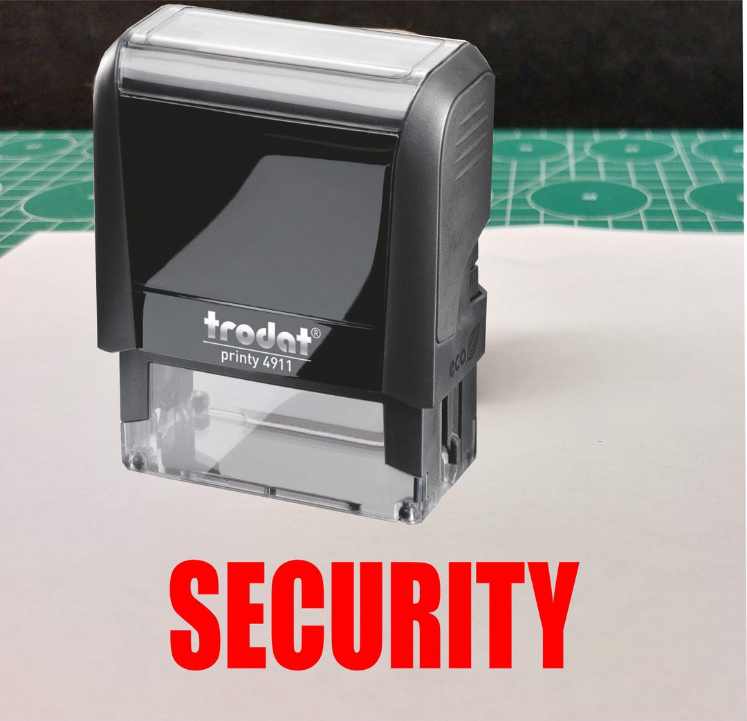 Simple Lock Stamp Security Stamp - Self Inking Rubber Stamp - Available in 5 Ink Colours ...