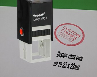 Personalised Trodat Printy 4933 Self Inking Stamp - Up to 23 x 23mm - Square Rubber Stamp - Add your own logo/design