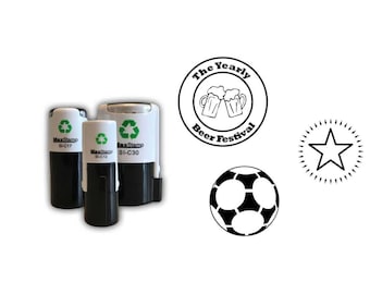 Customised Circular Self Inking Stamp (Various Sizes), Personalised Stamp, Custom Stamp, Customised Stamp Design.