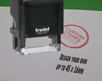 Sello de goma autoentintable Trodat Printy 4912 personalizado - Hasta 45 x 16 mm - Personalice su nombre, dirección, empresa, logotipo comercial