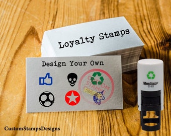 Customised Loyalty Stamp, Personalised Loyalty Card Stamp, Discount Card Stamper, Self Inking Loyalty Card Stamp, Round Loyalty Card Stamper