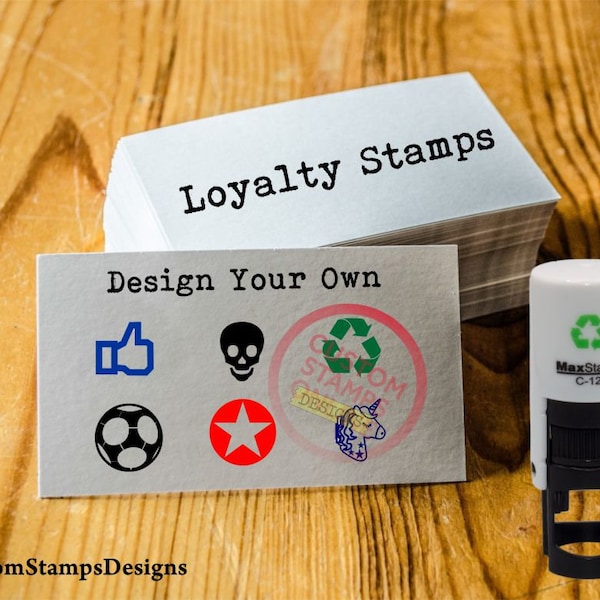 Customised Loyalty Stamp, Personalised Loyalty Card Stamp, Discount Card Stamper, Self Inking Loyalty Card Stamp, Round Loyalty Card Stamper