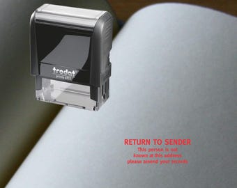Veltec Self-Inking Rubber Stamp - 'Return To Sender Not At This Address' Red Ink, 3/4" X 1-7/8" Impression
