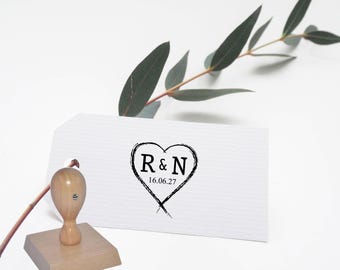 Personalised Wedding Invitation Stamp, Save the date stamp, engagement party stamp, Customised initials and date rubber stamp, favours gifts