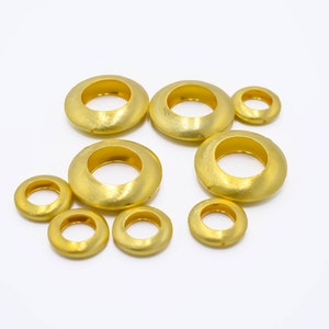 21mm - 10pc Frame Beads  Gold plated Round Brushed Bead Frame, Round bead frame for jewelry making
