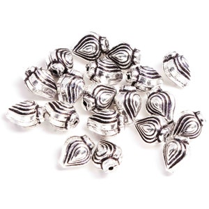 9mm - 10pcs Sterling Silver Bali beads, spacer beads for jewelry making, antique silver beads