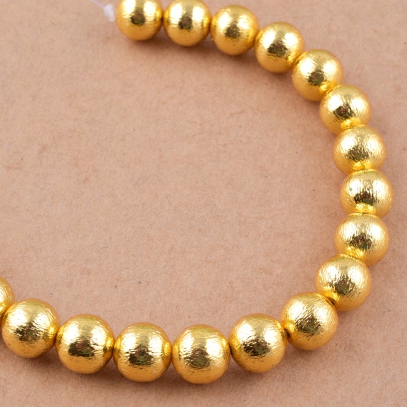 1 Strand Gold Plated Designer Copper Round Beads,Casting Copper Beads,Jewelry  Making Supplies 17mm 8 inches GPC196