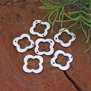 Silver Plated Flower Charms: Copper Jewelry Making (40 Piece 14mm)