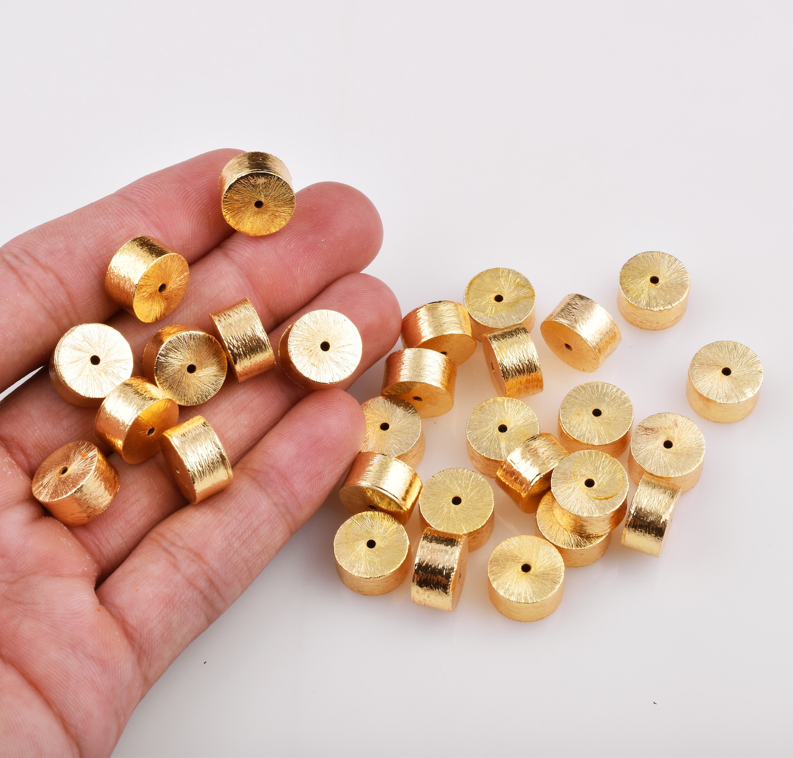 12X6mm 10pc Gold Barrel Beads Gold Cylinder Beads Gold Etsy