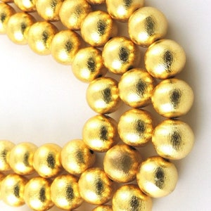 Geborsteld gouden ronde tussenkralen: 14 mm, 8 inch streng