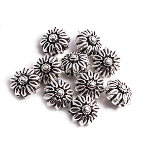 12mm - 5pcs Sterling Silver Bali beads, spacer beads for jewelry making, antique silver beads