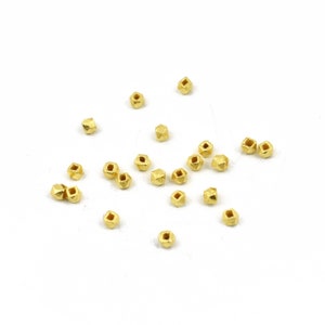 25 piezas 925 plata esterlina cara cubo perlas 3mm - cuentas de cubo para la fabricación de joyas