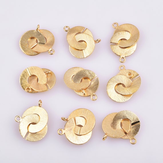 Pec 6 Round Toggle Clasps for Bracelets Copper Gold Plated 