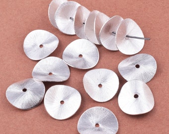 Silver Plated Copper Spacer Beads: Wavy Disc, 20mm, 25pc
