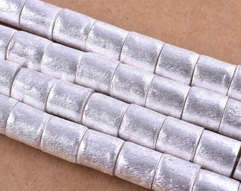 Gebürstete Silber Zylinder Perlen: 8 mm Trommel Perlen für die Schmuckherstellung
