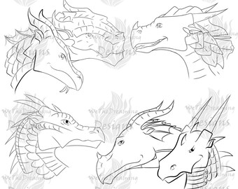 Wings of Fire DRAGONETS OF DESTINY Printable Coloring Page Seawing, Sandwing, Mudwing, Rainwing, Nightwing