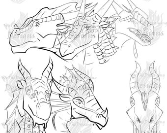 Wings of Fire JADE MOUNTAIN PROPHECY Printable Coloring Page Seawing, Sandwing, Icewing, Skywing, Rainwing, Nightwing