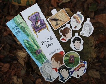 Jackaby Magnetic Bookmarks, Bookmarks, and Stickers Set