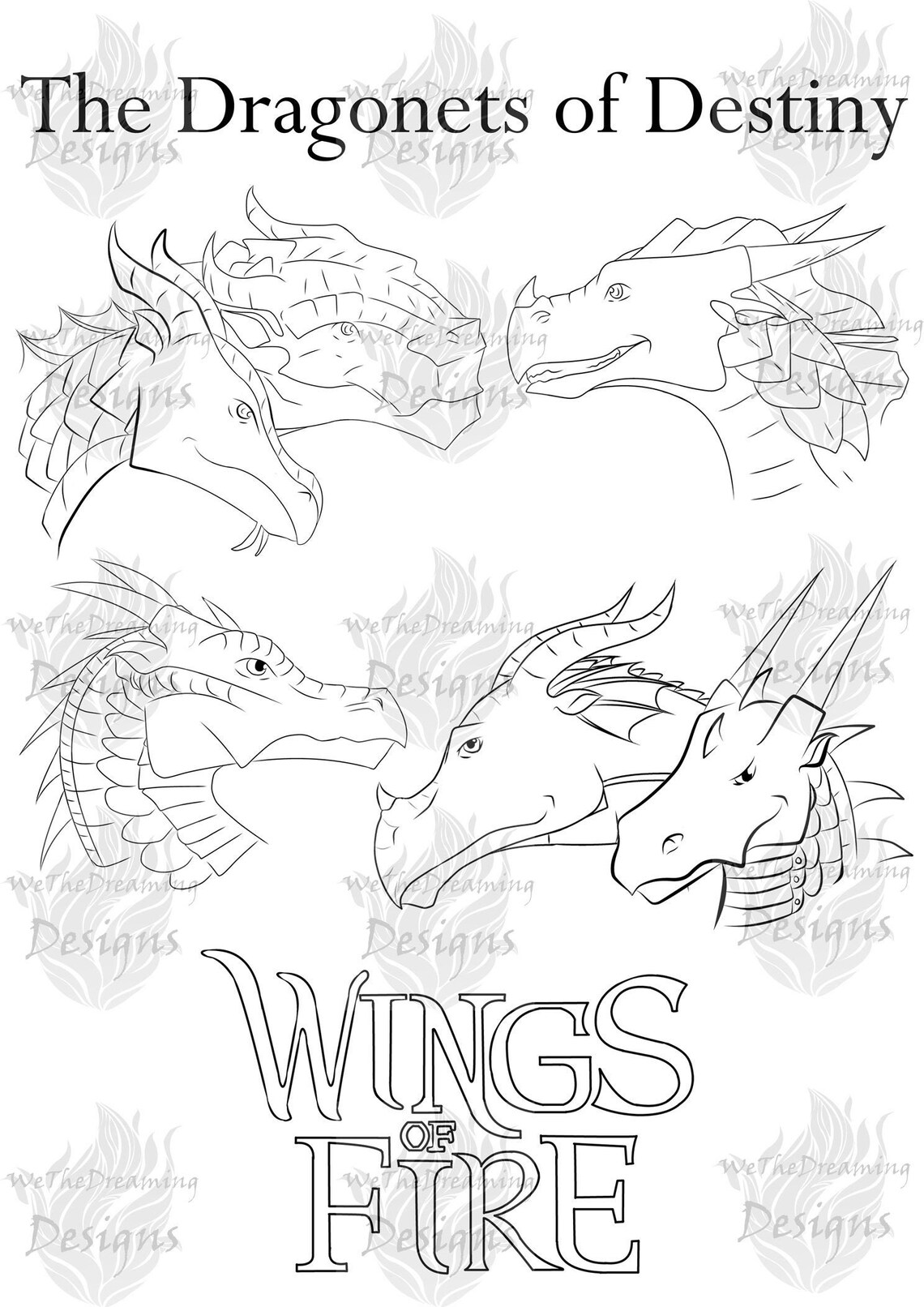 Wings of Fire DRAGONETS OF DESTINY Printable Coloring Page - Etsy