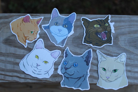 warriors cats drawing thunderclan magnetic bookmark and etsy