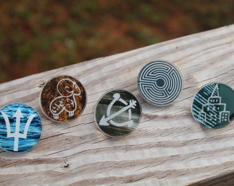 Percy Jackson Inspired Camp Halfblood Beads Acrylic Pins