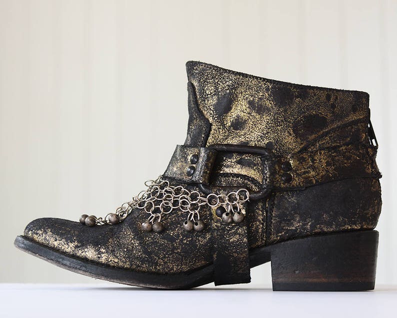 distressed short boots