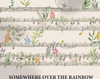 Somewhere Over The Rainbow Print – Floral Music Sheet Art (Digital Download)