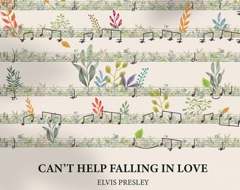 Can't Help Falling In Love Floral Music Sheet Print (Digital Download)