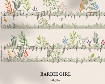 Barbie Girl Floral Music Sheet Print | Aqua Song (Digital Download)