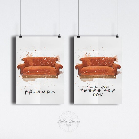 Friends Tv Show Inspired Poster Print Central Perk Couch Etsy