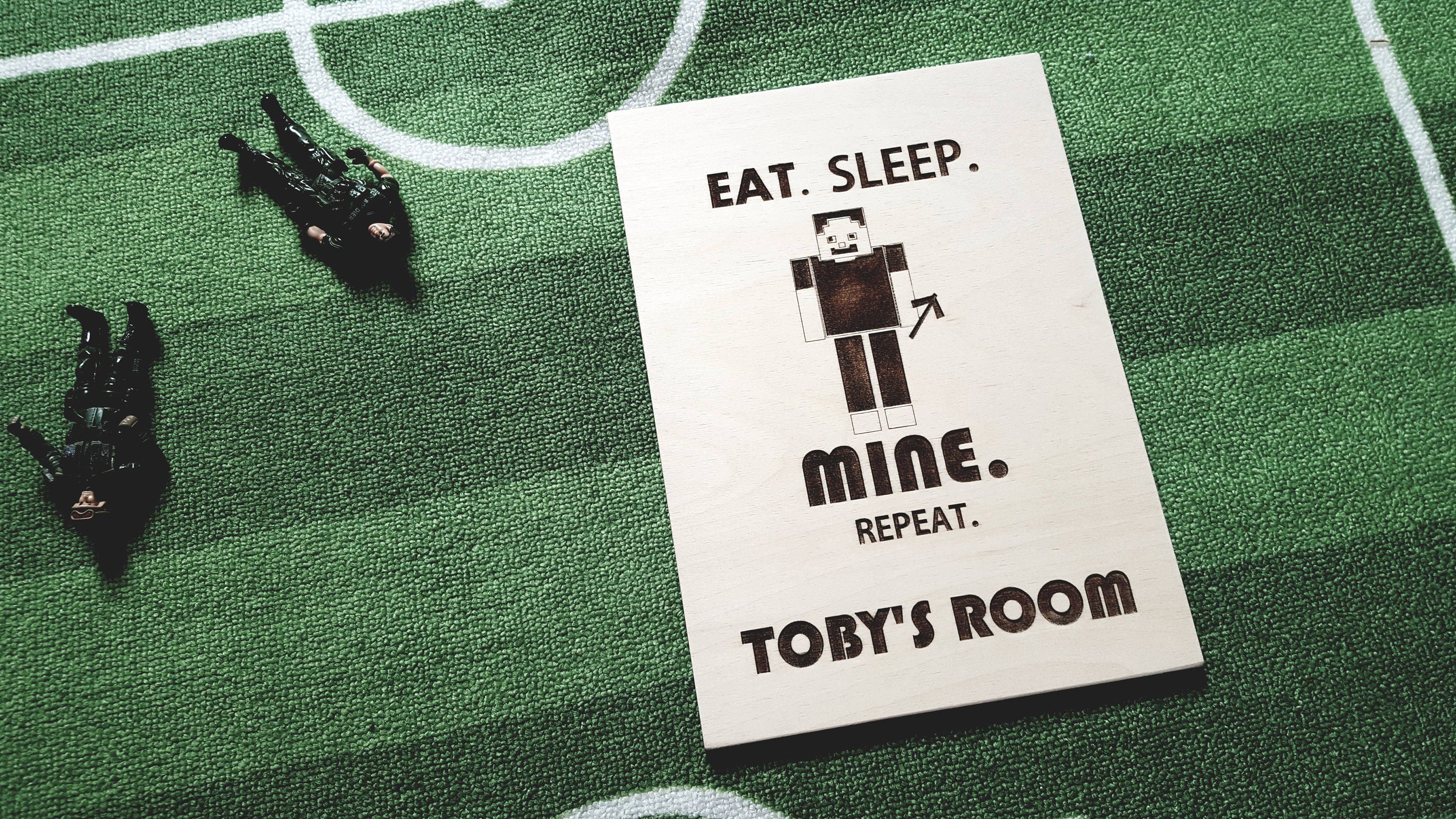 Personalised Minecraft Room Sign Door Plaque Wood Wooden Boys Etsy
