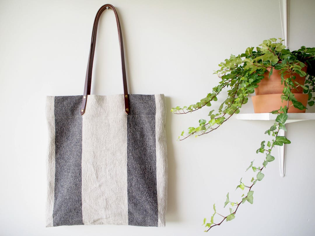 Linen Tote Bag Linen Bag Linen Shopping Bag Beach Bag - Etsy