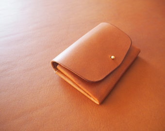 Light Tan - Smooth Leather Origami Wallet, Leather Wallet, Leather Coin Purse, Leather Card Holder