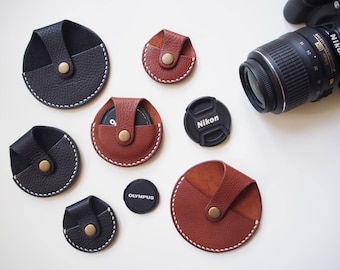 Leather Camera Lens Cap Holder, Lens Cap Holder