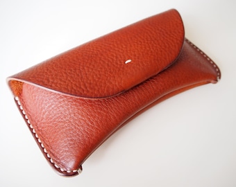 Leather Glasses Holder, Leather Glasses Case, Leather Sunglasses Case, Leather Glasses Pouch - Tan