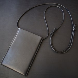 Black - Phone Sling Bag, Leather Phone Crossbody Bag, Phone Wallet, Leather Travel Wallet