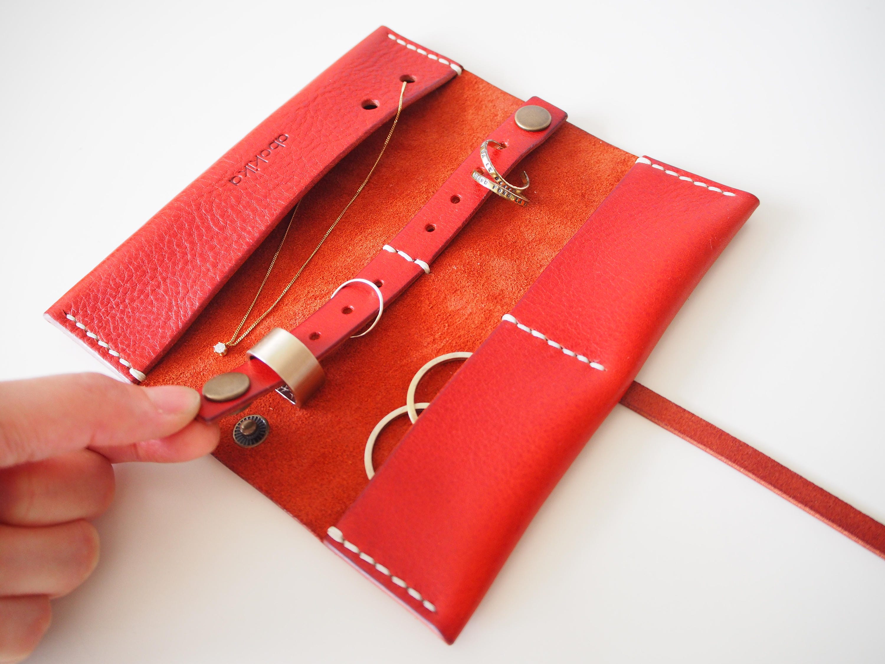 Leather Travel Jewellery Roll Leather Travel Jewellery Case Etsy
